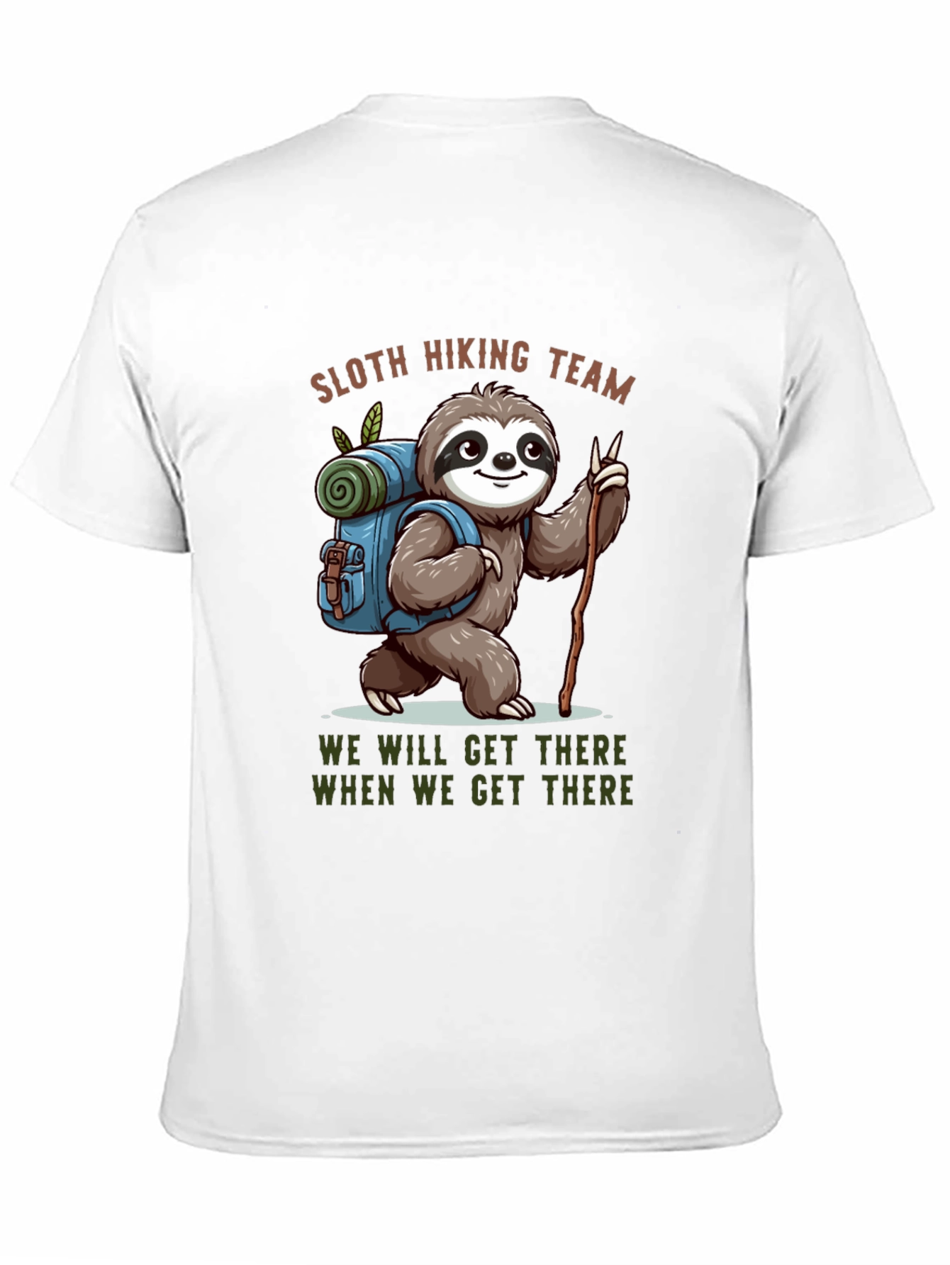 Black Sloth Hiking Team Black T-Shirt view 11
