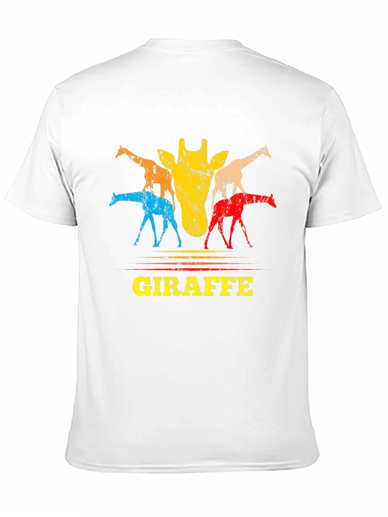 Black Retro Giraffe Graphic Tee - Unisex Crew Neck T-Shirt view 11