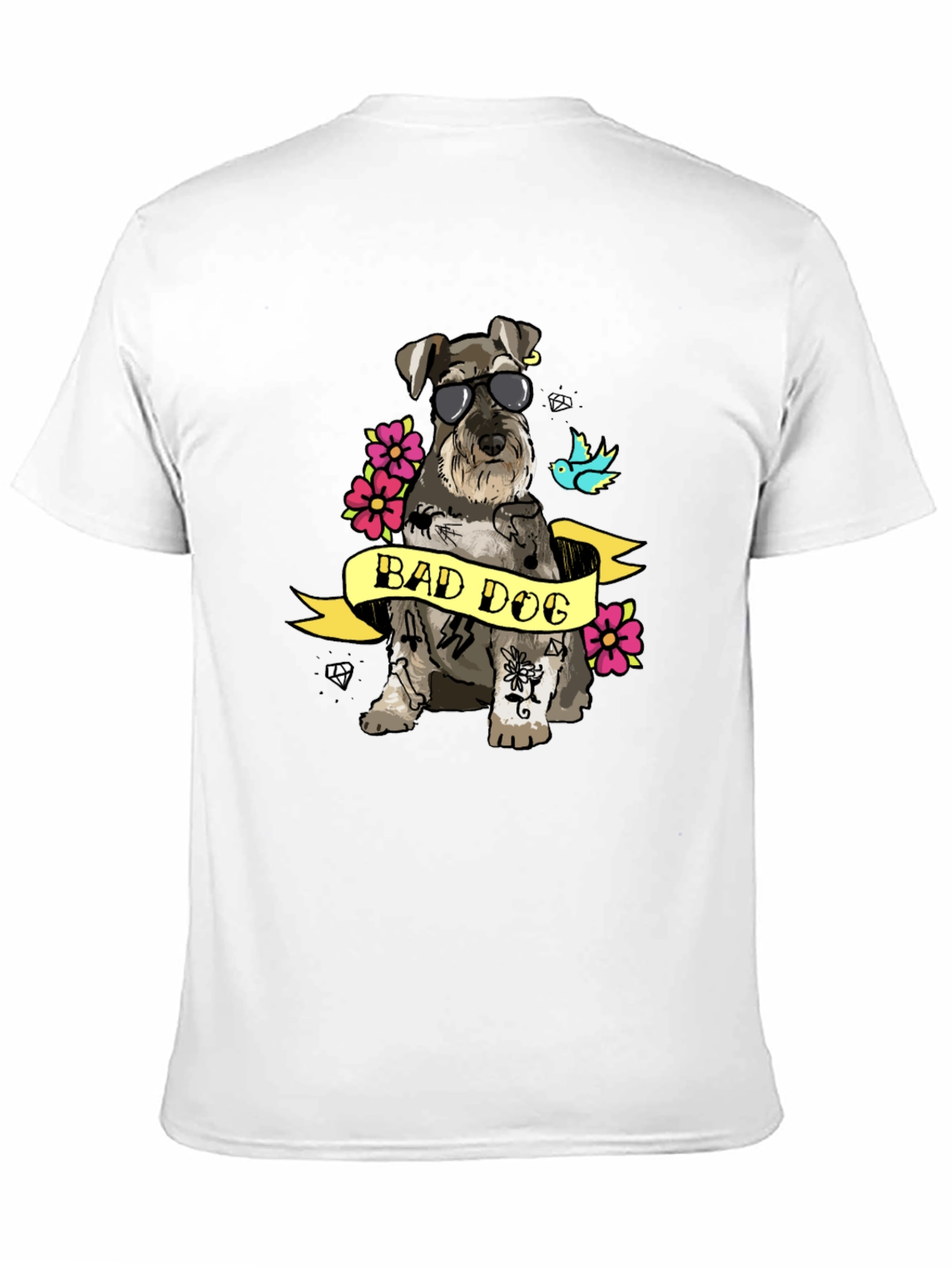 Bad Dog T-Shirt - Graphic Tee with Tattooed Schnauzer - 11