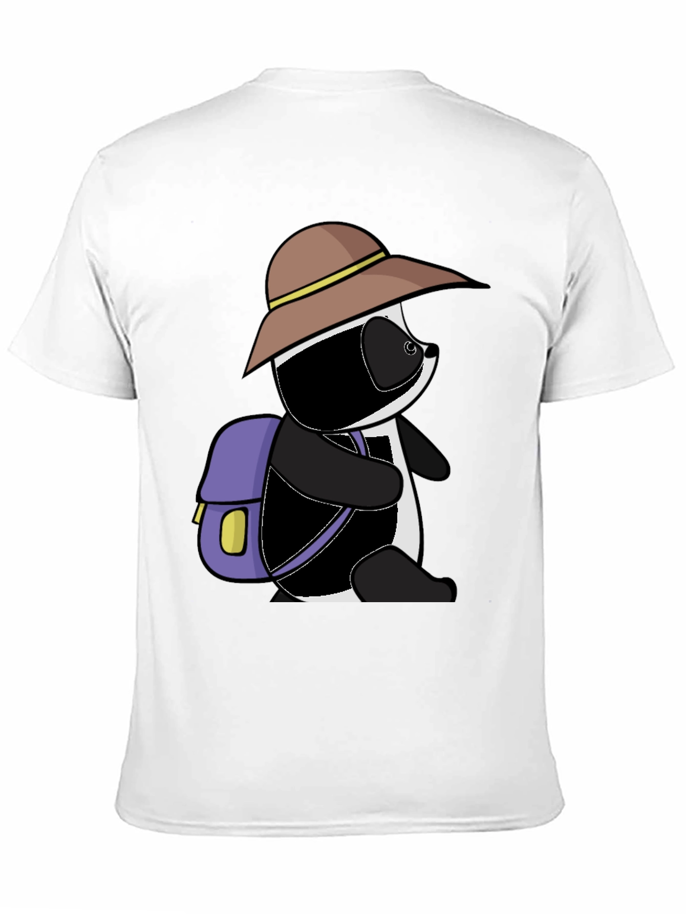 Black Cartoon Panda Bear Hiking T-Shirt view 11