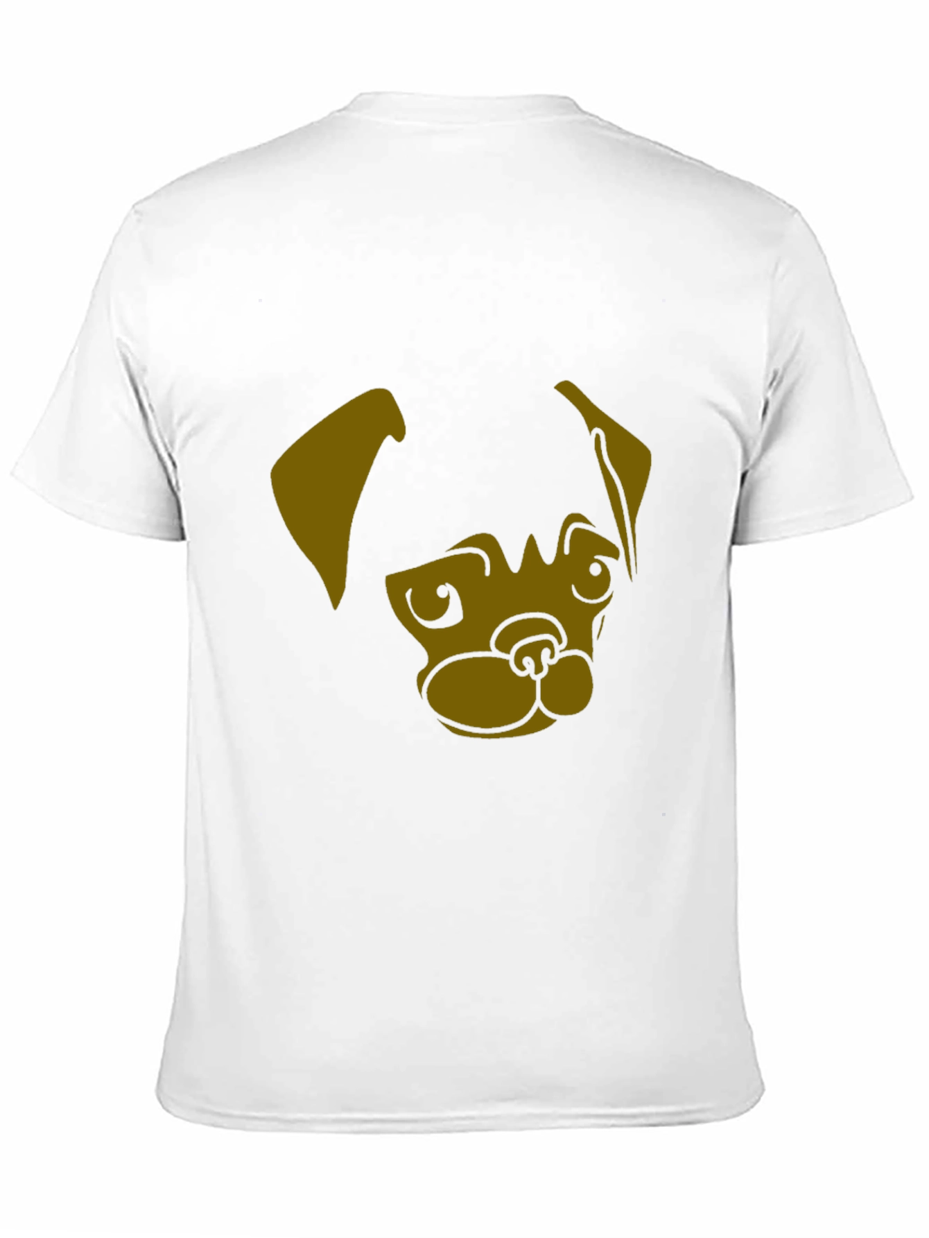 Black Men's Black T-Shirt with Pug Dog Graphic Print view 11