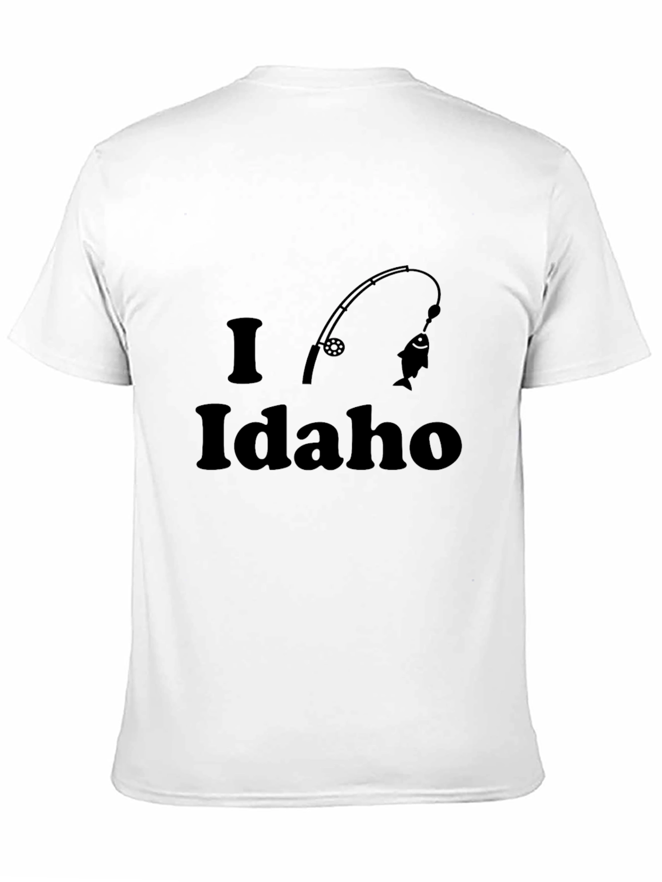 Black I Love Idaho Fishing Black T-Shirt view 11