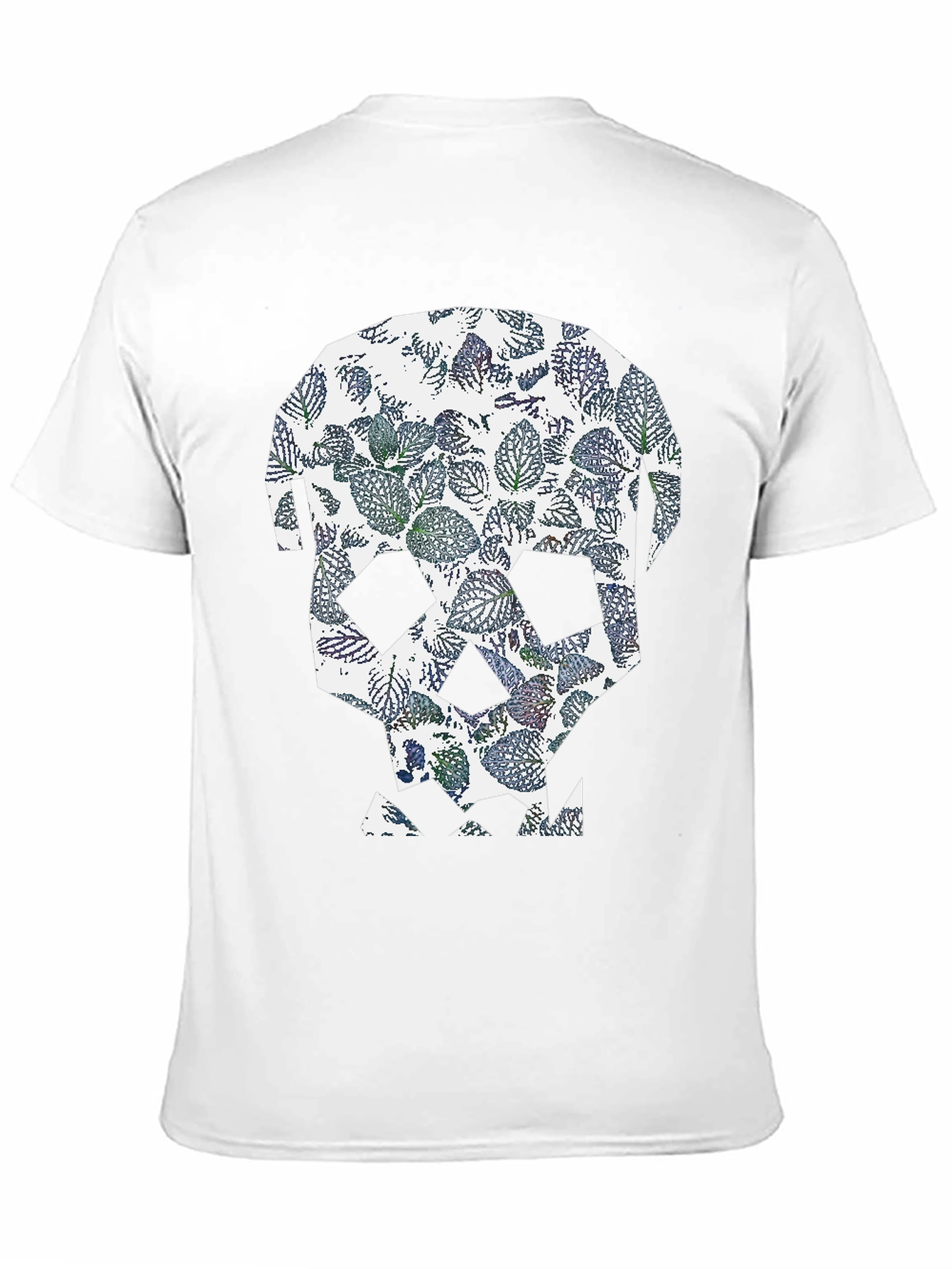 Black Leaf Skull Graphic Tee - Modern Print T-Shirt view 11