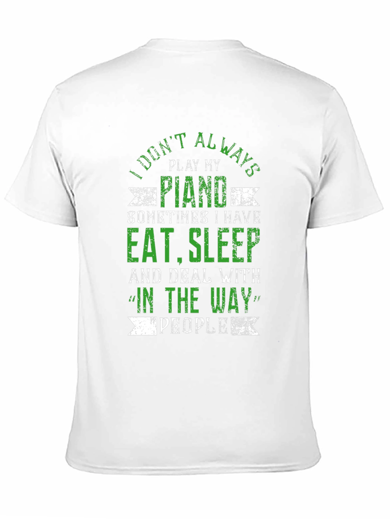 Black Funny Piano Player T-Shirt - Eat, Sleep, Deal With People view 11