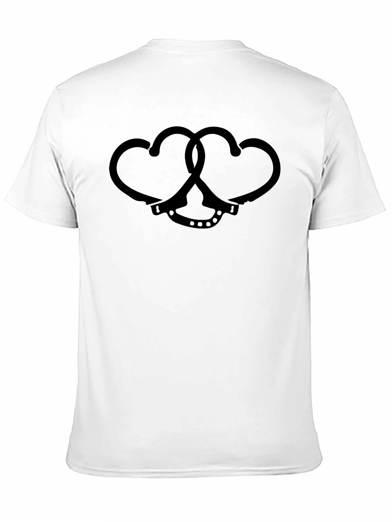 Black Heart Handcuffs Graphic Tee - Edgy Unisex T-Shirt view 11
