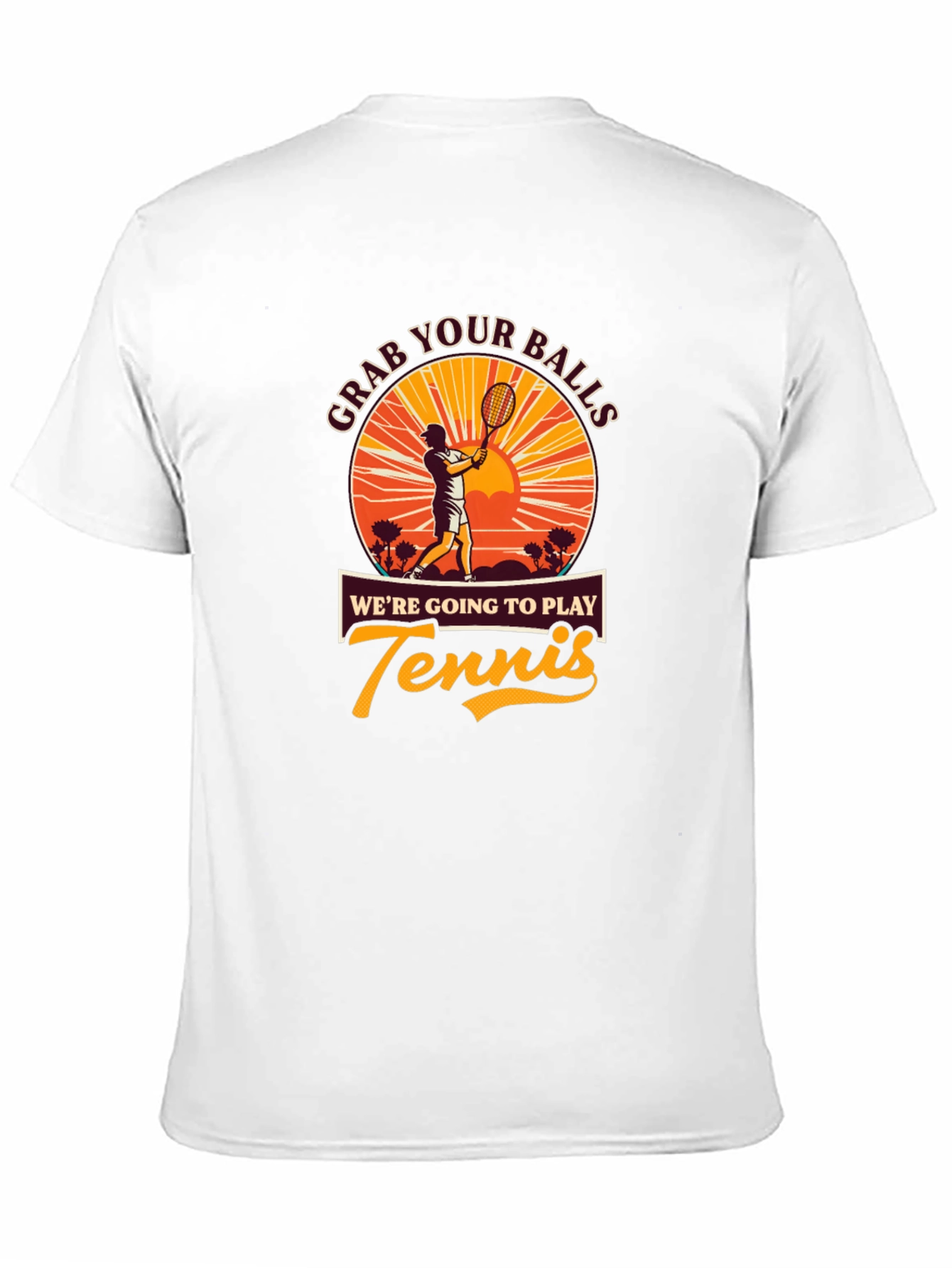 Black Grab Your Balls Funny Tennis Player Graphic T-Shirt view 11