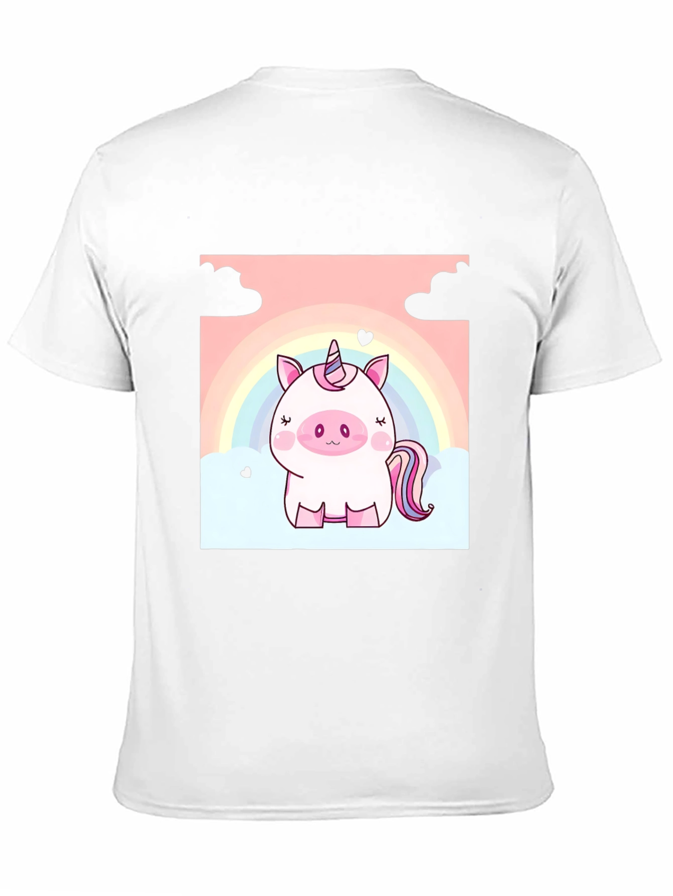 Black Cute Unicorn Graphic Tee - Black Cotton T-Shirt view 11