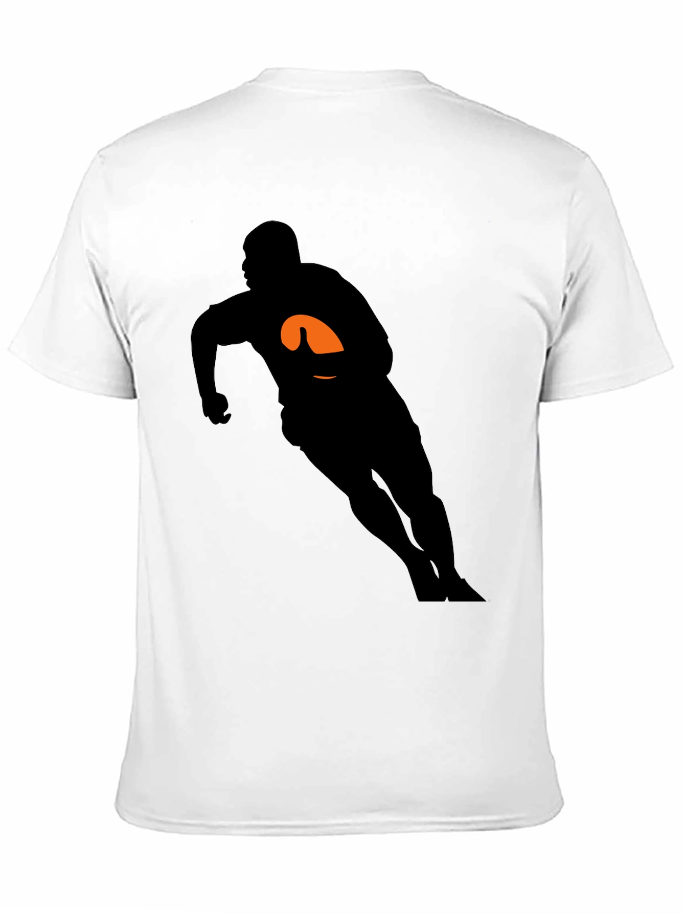 Black Rugby Player Graphic Tee - Black Cotton T-Shirt view 11
