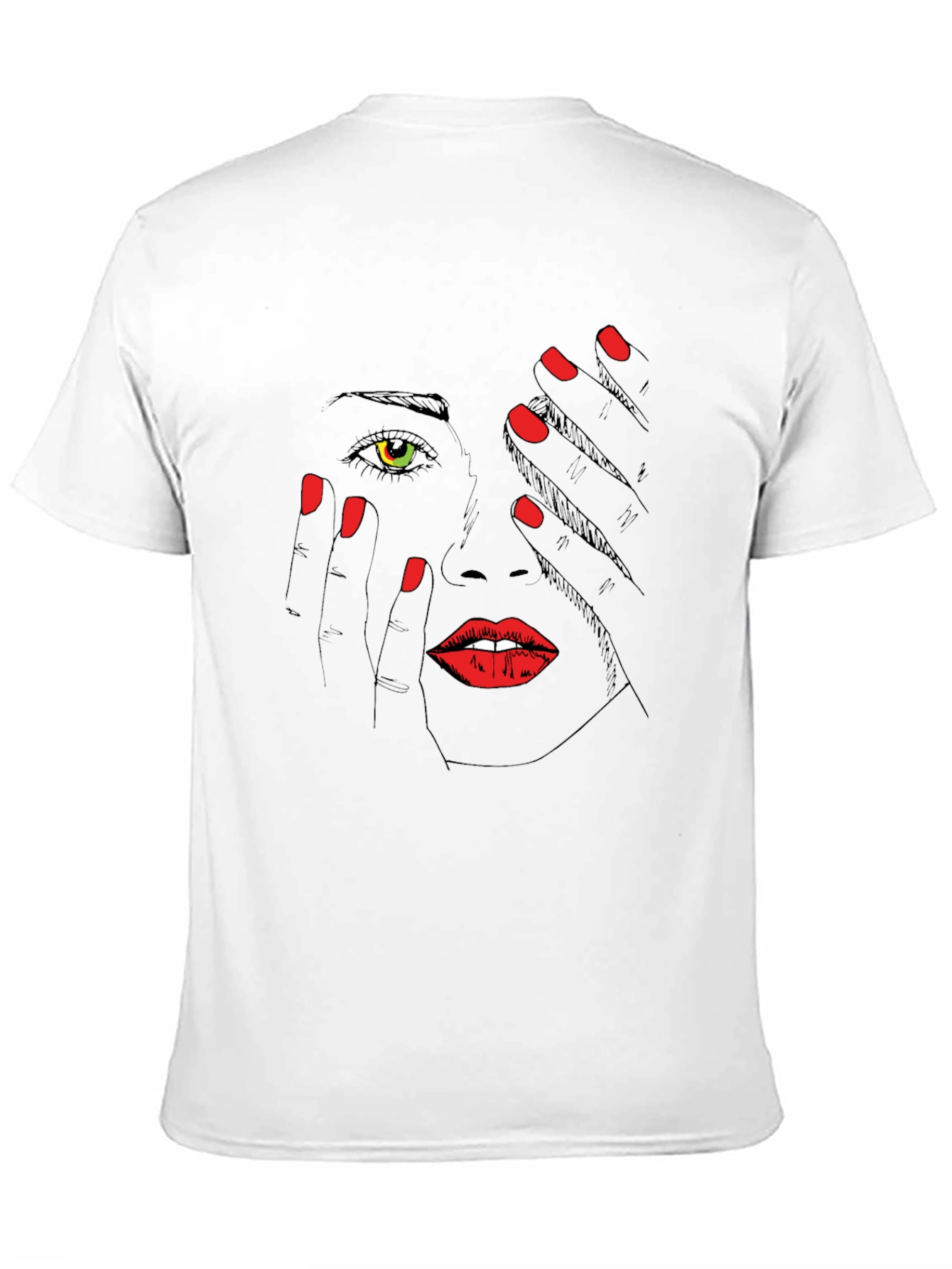 Black Graphic Print T-Shirt: Mysterious Woman Tee view 11