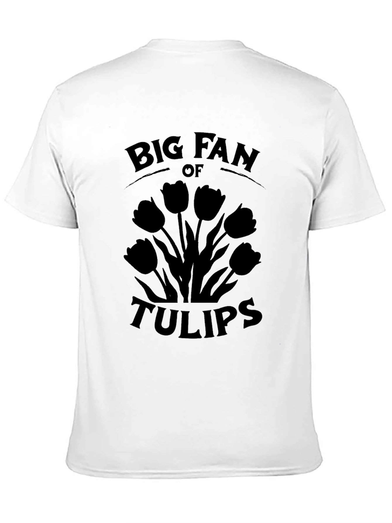 Black Big Fan of Tulips Graphic T-Shirt view 11