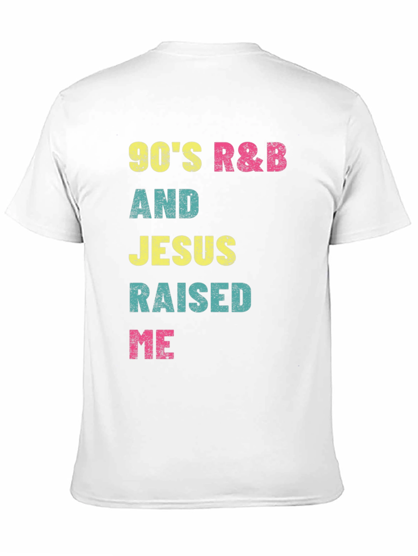 Black 90's R&B and Jesus Raised Me Graphic T-Shirt view 11