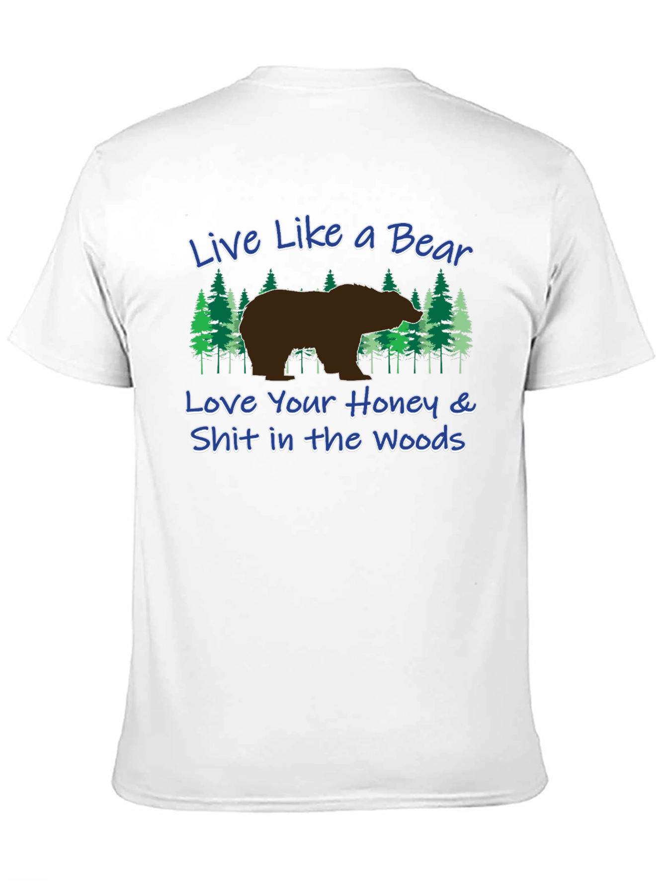 Black Live Like a Bear Graphic Tee - Black Unisex T-Shirt view 11