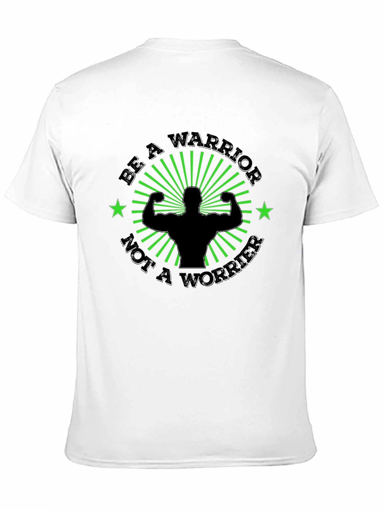 Black Be A Warrior Motivational Graphic Tee view 11