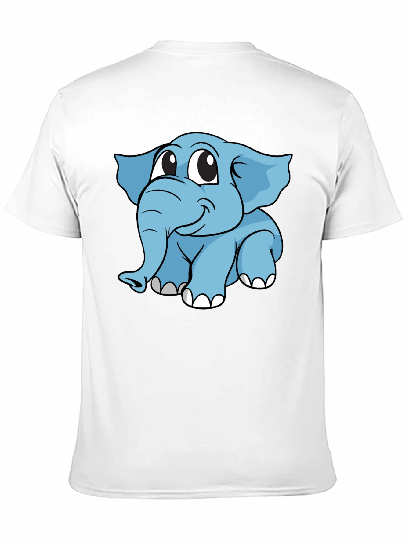 Black Cute Elephant Graphic T-Shirt - Black Cotton Blend view 11