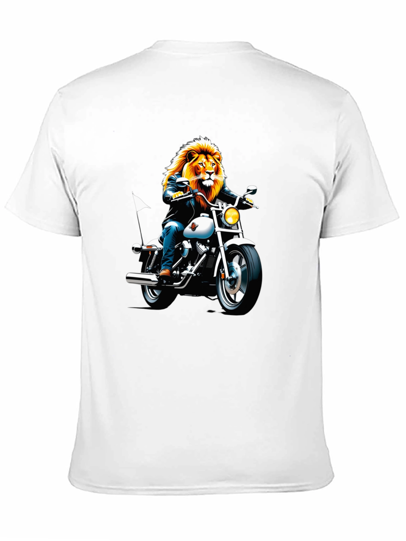 Black Lion Biker Graphic T-Shirt - Black view 11