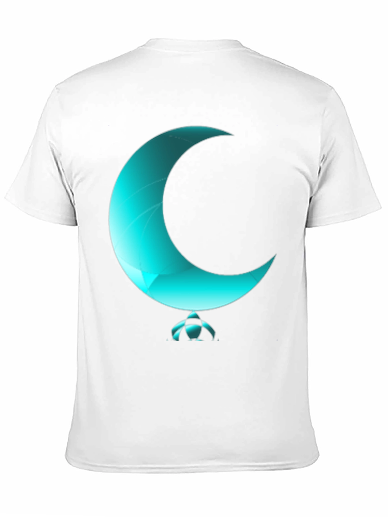 Black Turquoise Crescent Moon Graphic T-Shirt view 11