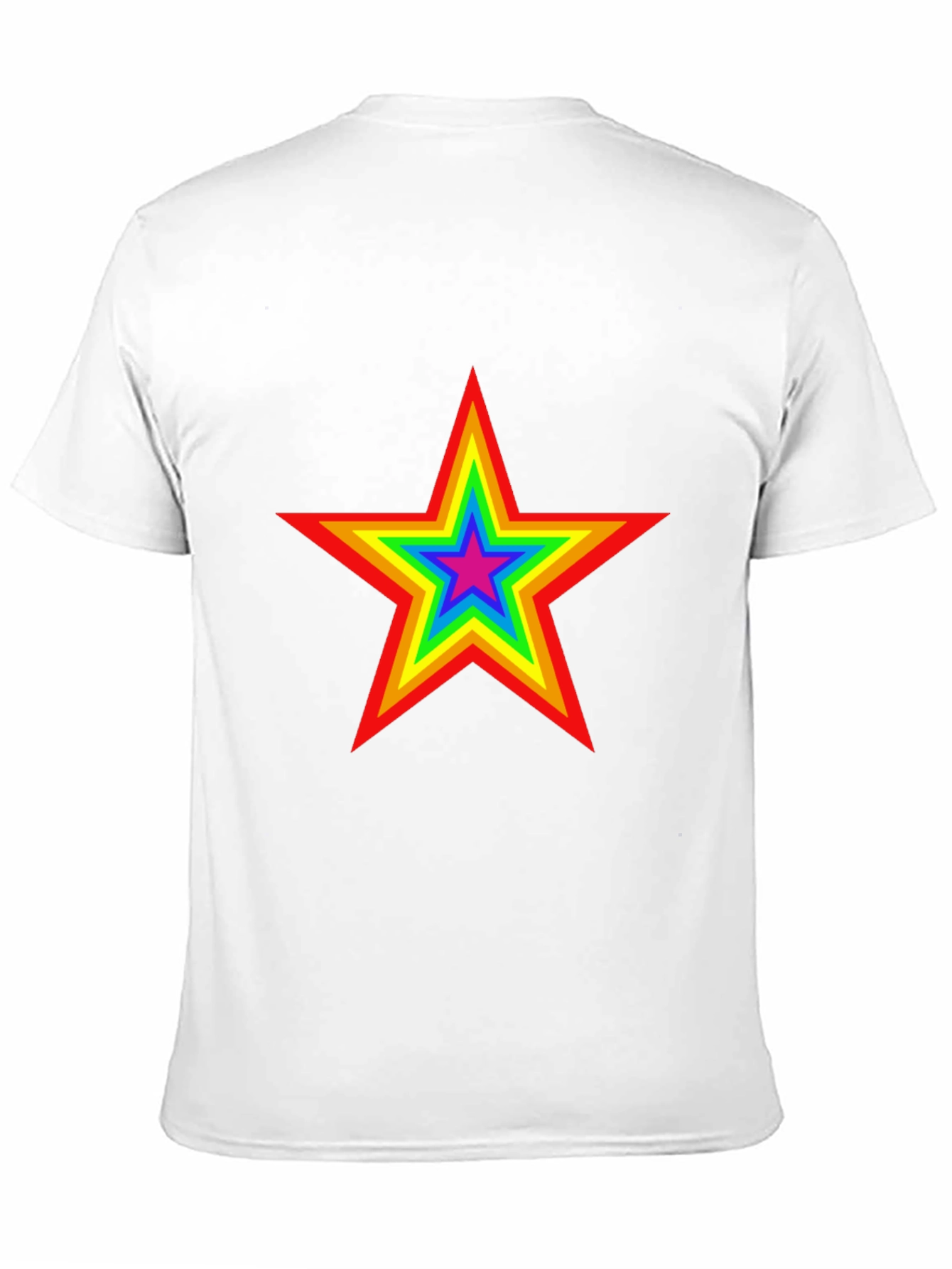 Black Rainbow Star Graphic Tee - Black Cotton T-Shirt view 11