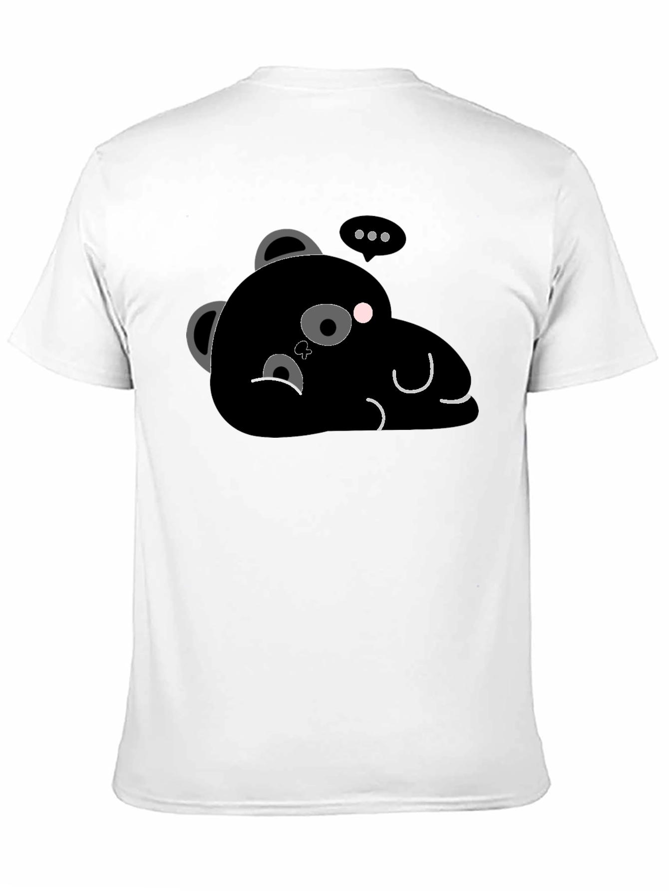 Black Cute Sloth Bear Graphic T-Shirt view 11