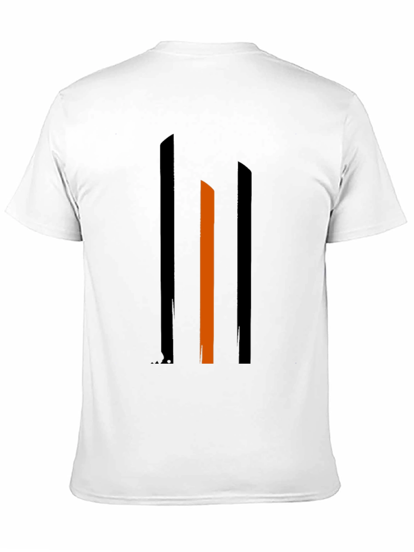Black Stylish Minimalist Graphic Tee - Black with Bold Stripes view 11