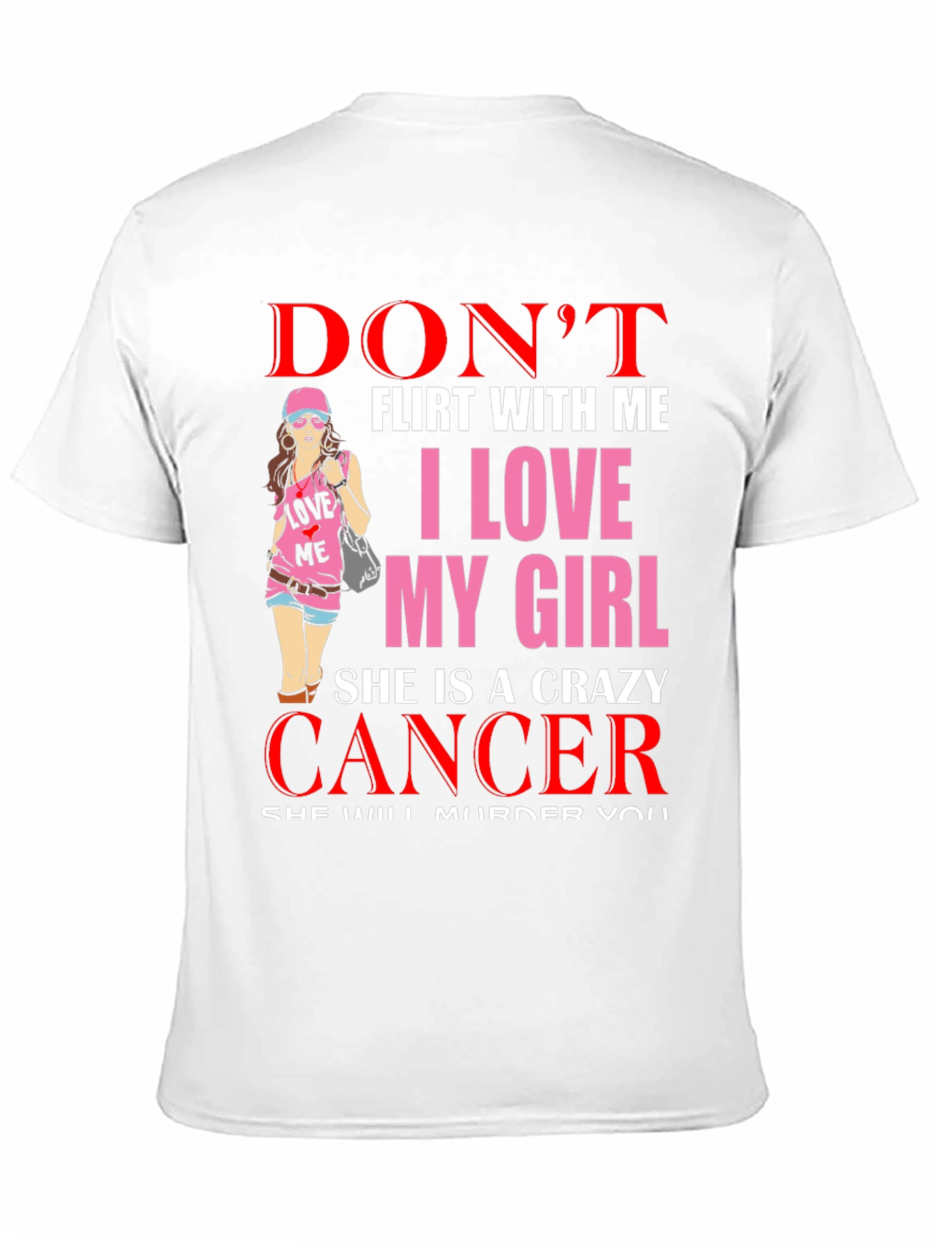 Black Don't Flirt Crazy Cancer Girl T-Shirt view 11