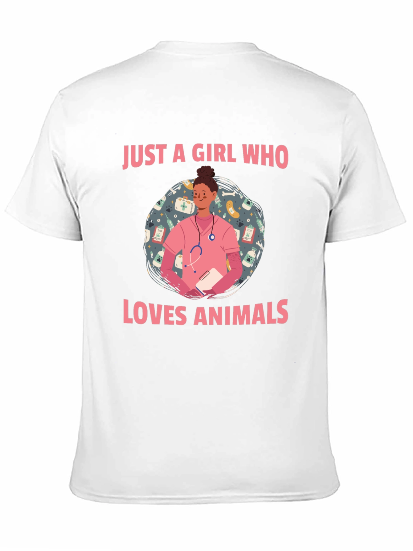 Black Animal Lover Vet Tech T-Shirt - Cute Design view 11