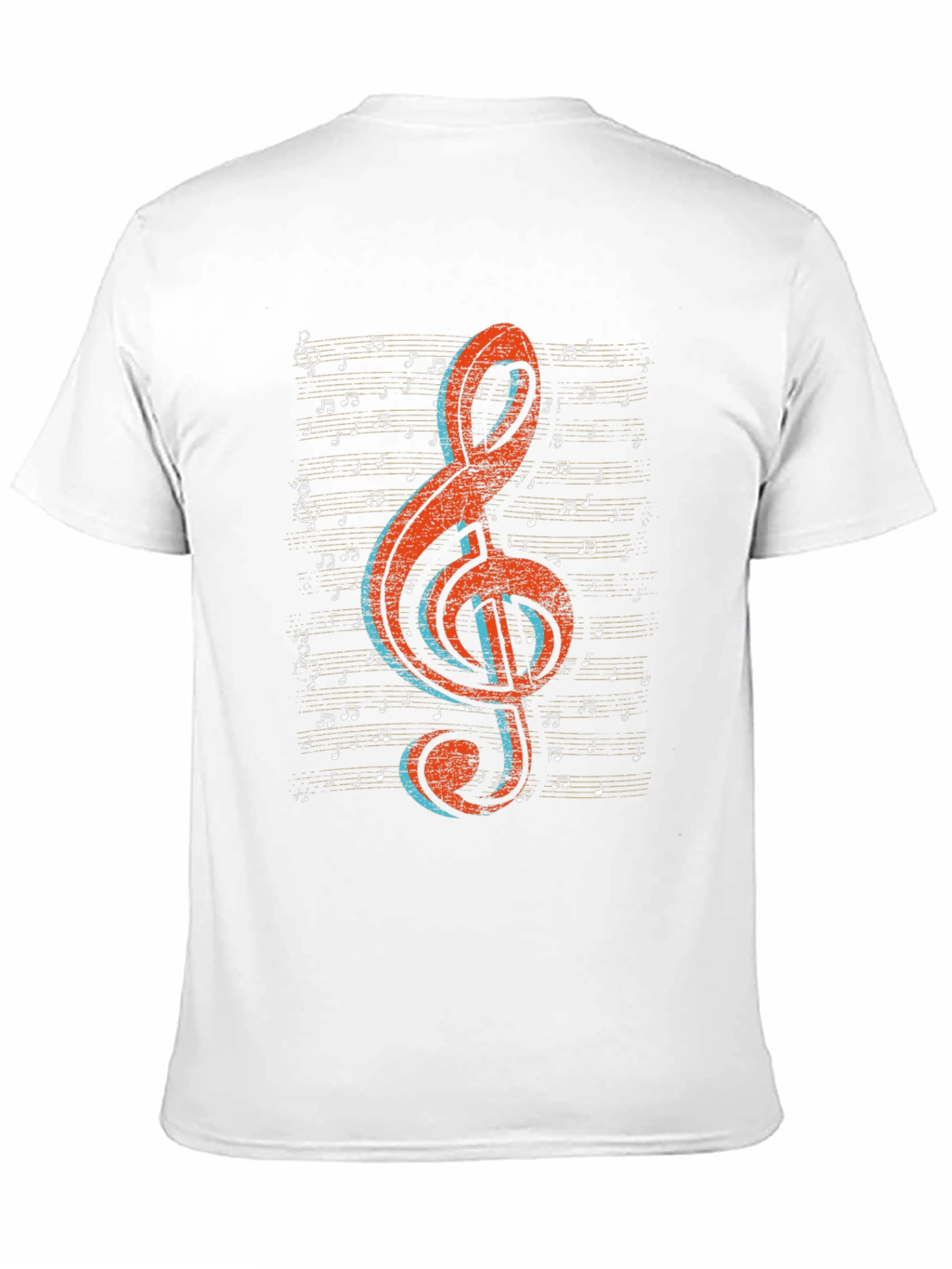Black Music Note Graphic Tee - Treble Clef Design view 11