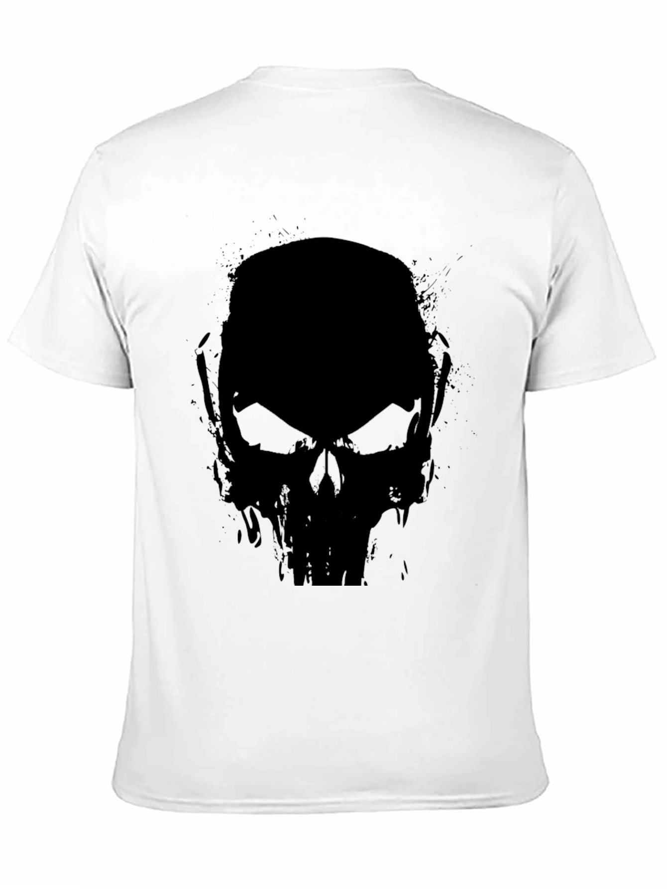 Black Skull Graphic Black T-Shirt - Men's Casual Tee view 11