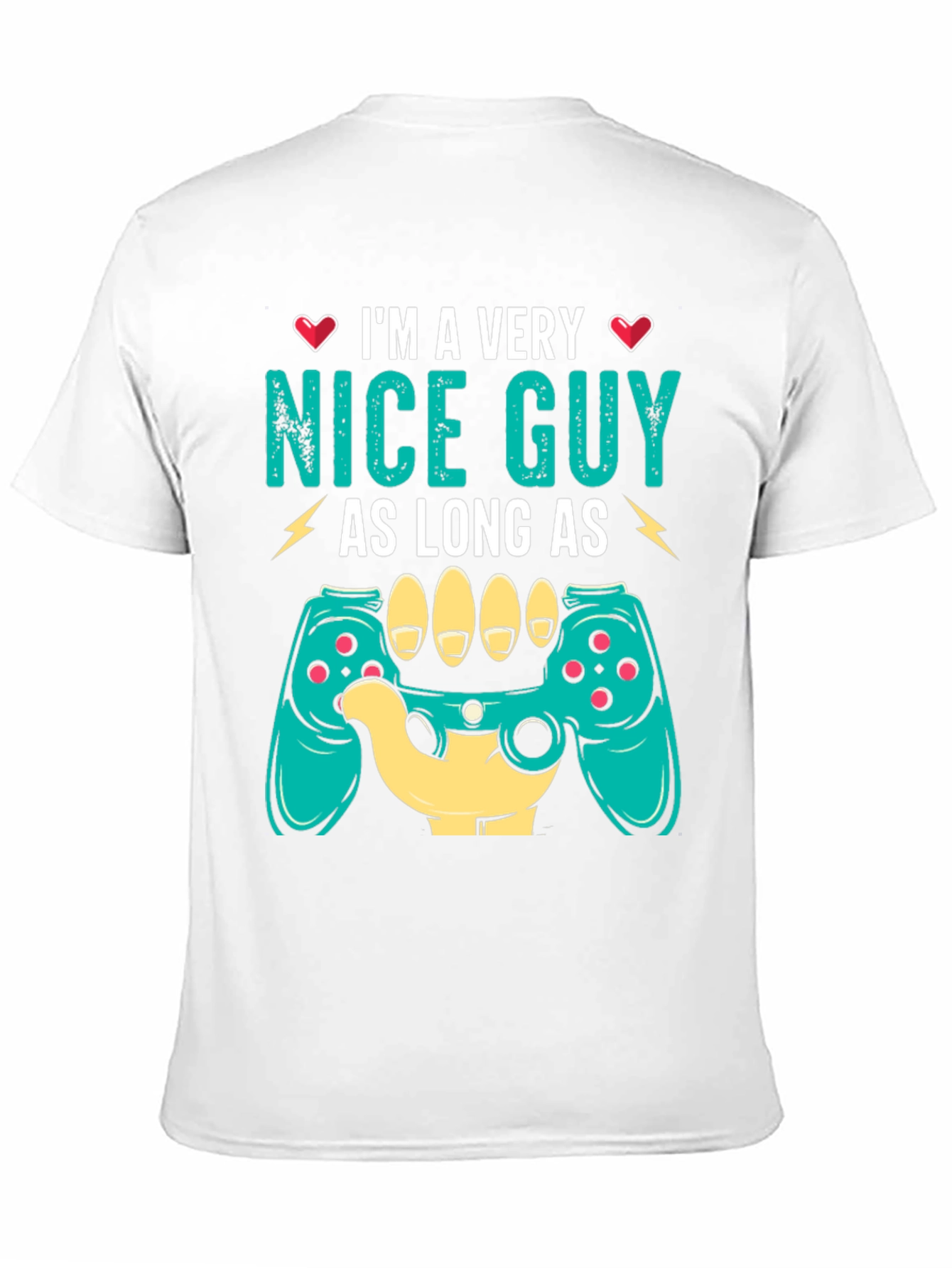 Black I'm a Very Nice Guy Gaming Controller T-Shirt view 11