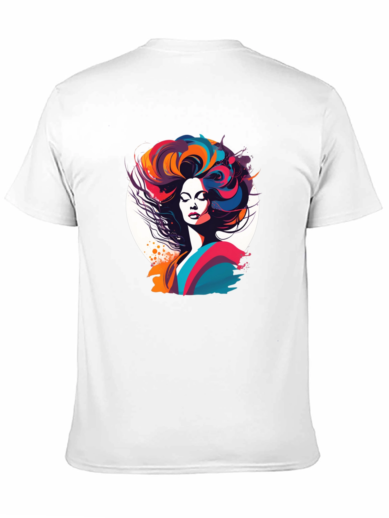 Black Retro Woman Graphic Tee - Colorful Art Shirt view 11