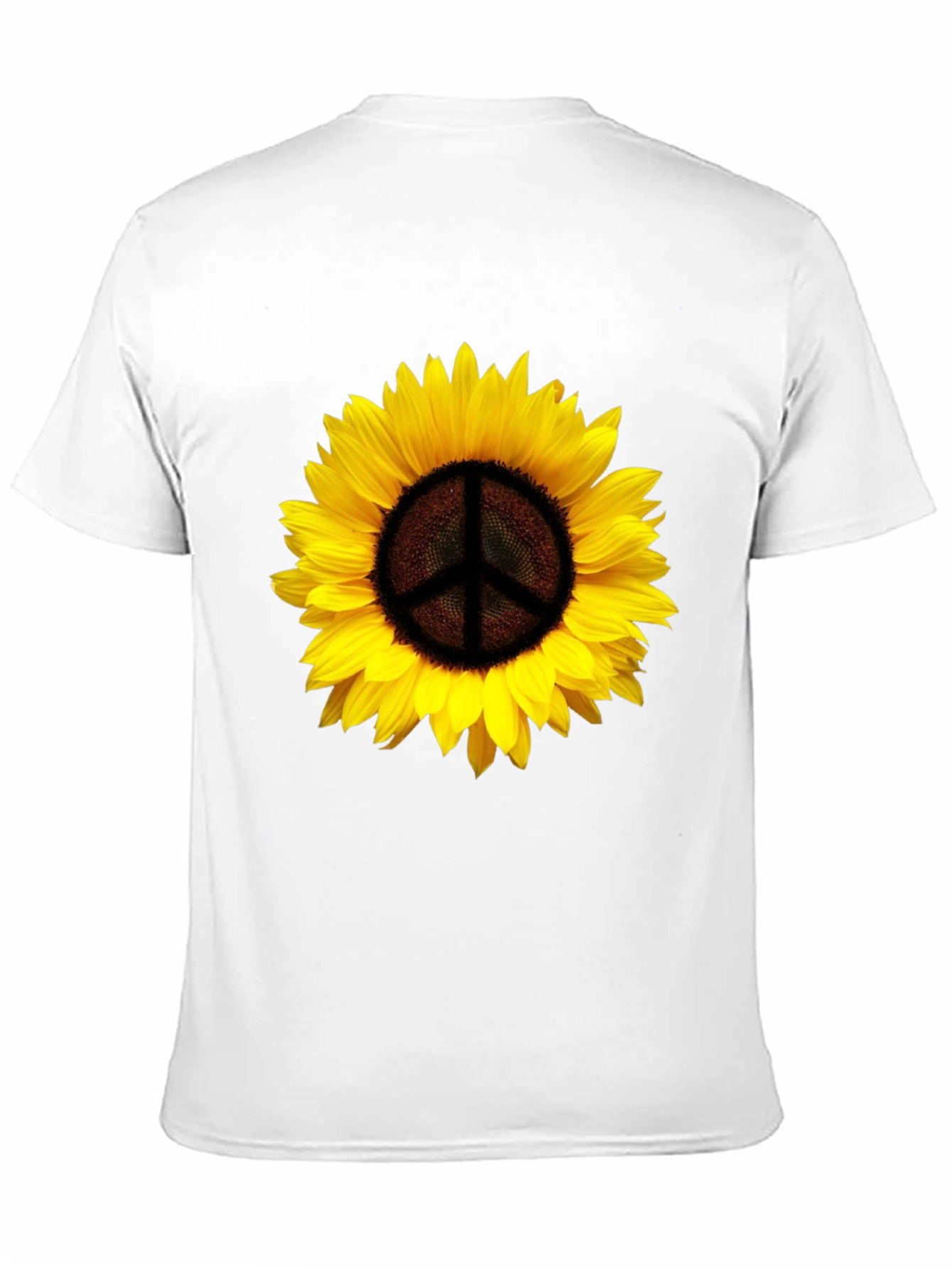 Black Sunflower Peace Sign Graphic T-Shirt - Black view 11