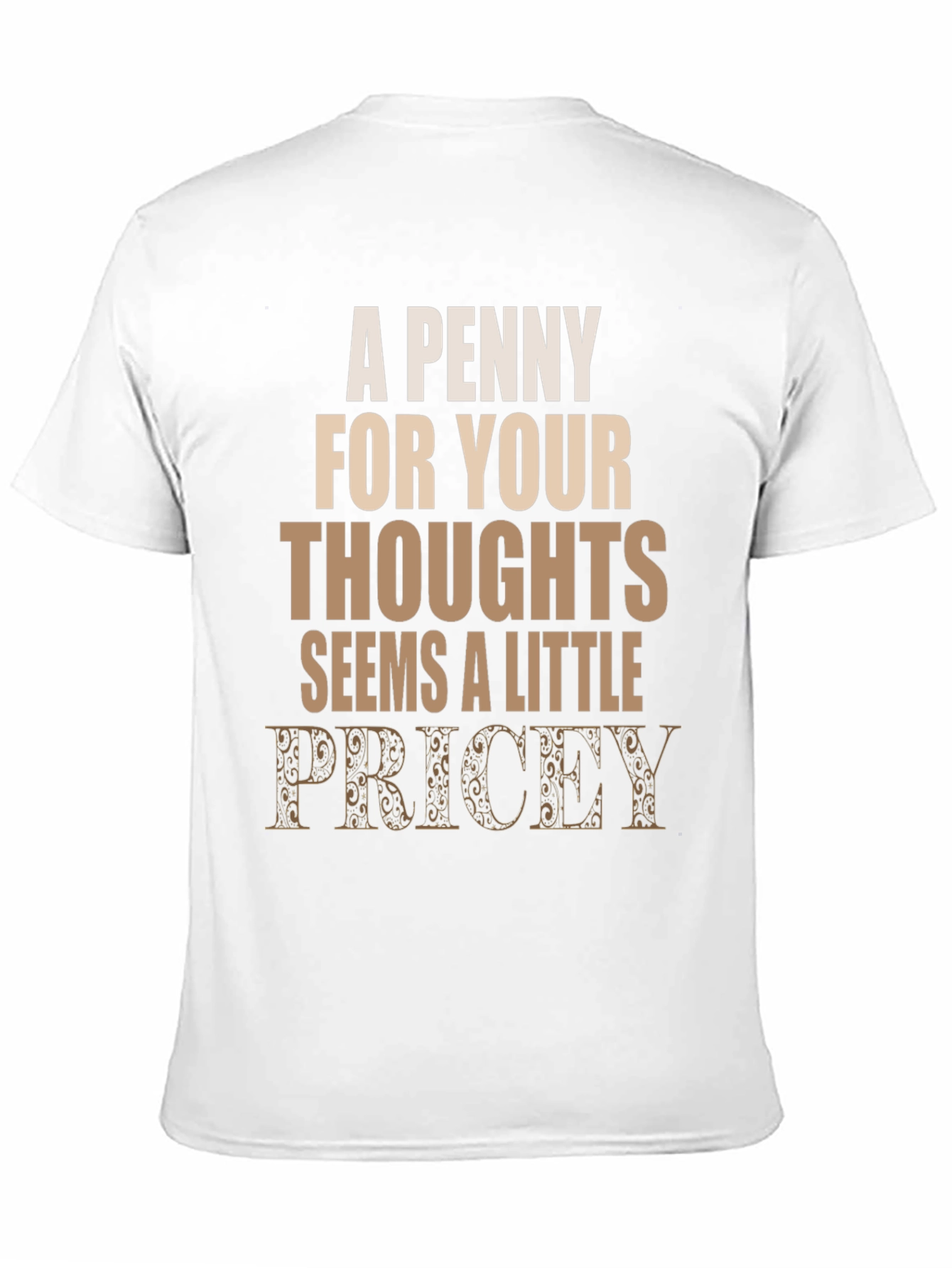 Black Penny For Your Thoughts Funny Graphic Tee view 11