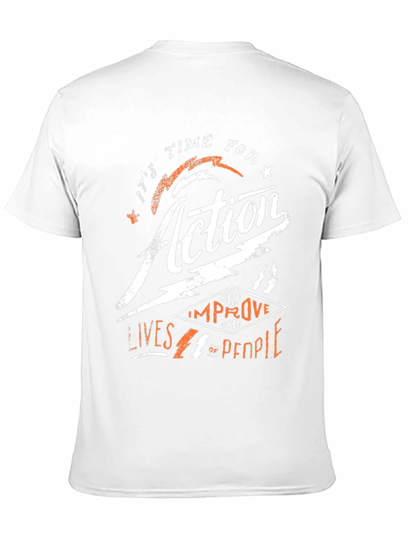 Black Time for Action Graphic Print Black T-Shirt view 11