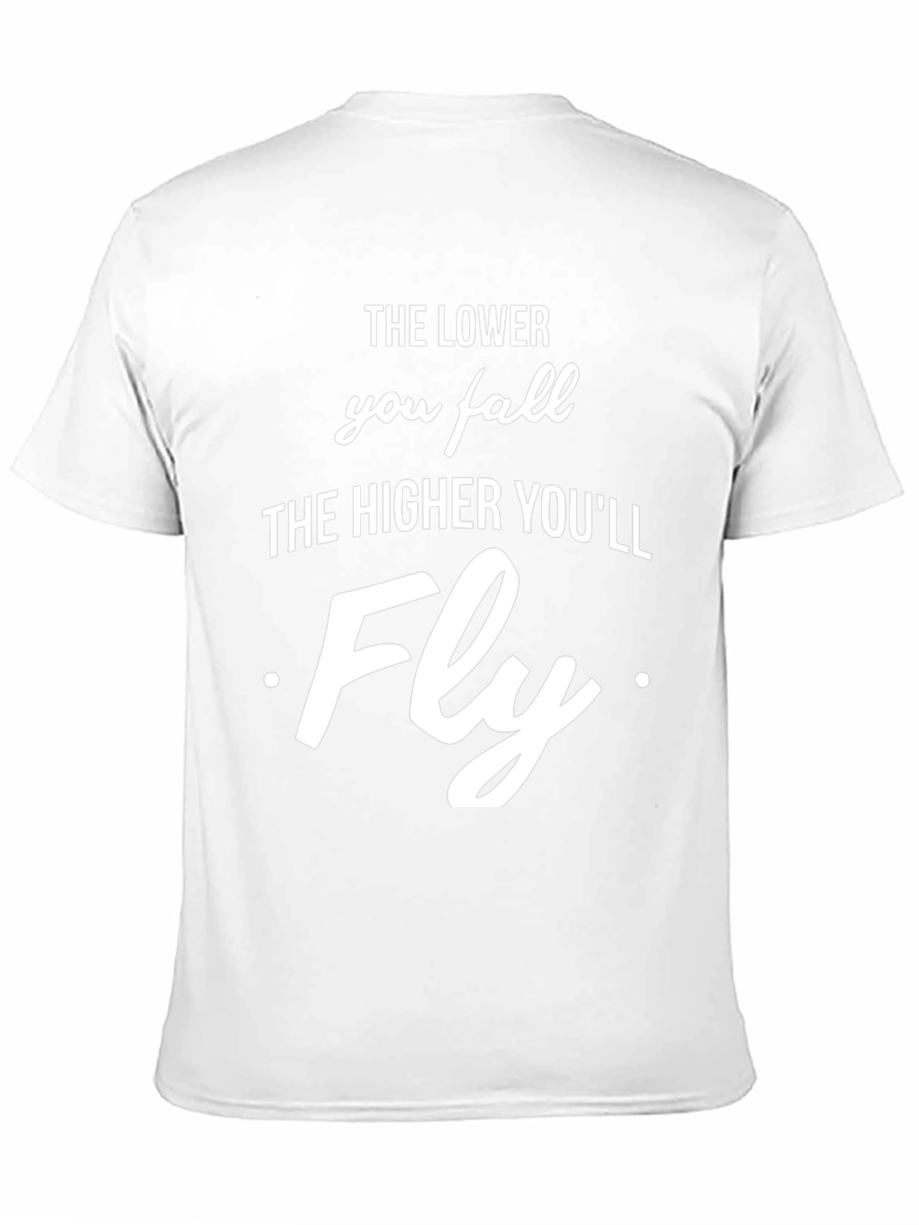 Black Inspirational Graphic T-Shirt - The Lower You Fall view 11