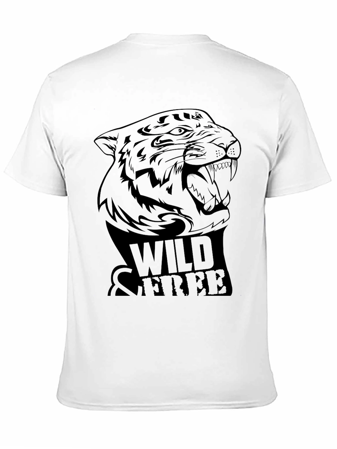 Black Wild & Free Tiger Graphic Tee - Black view 11