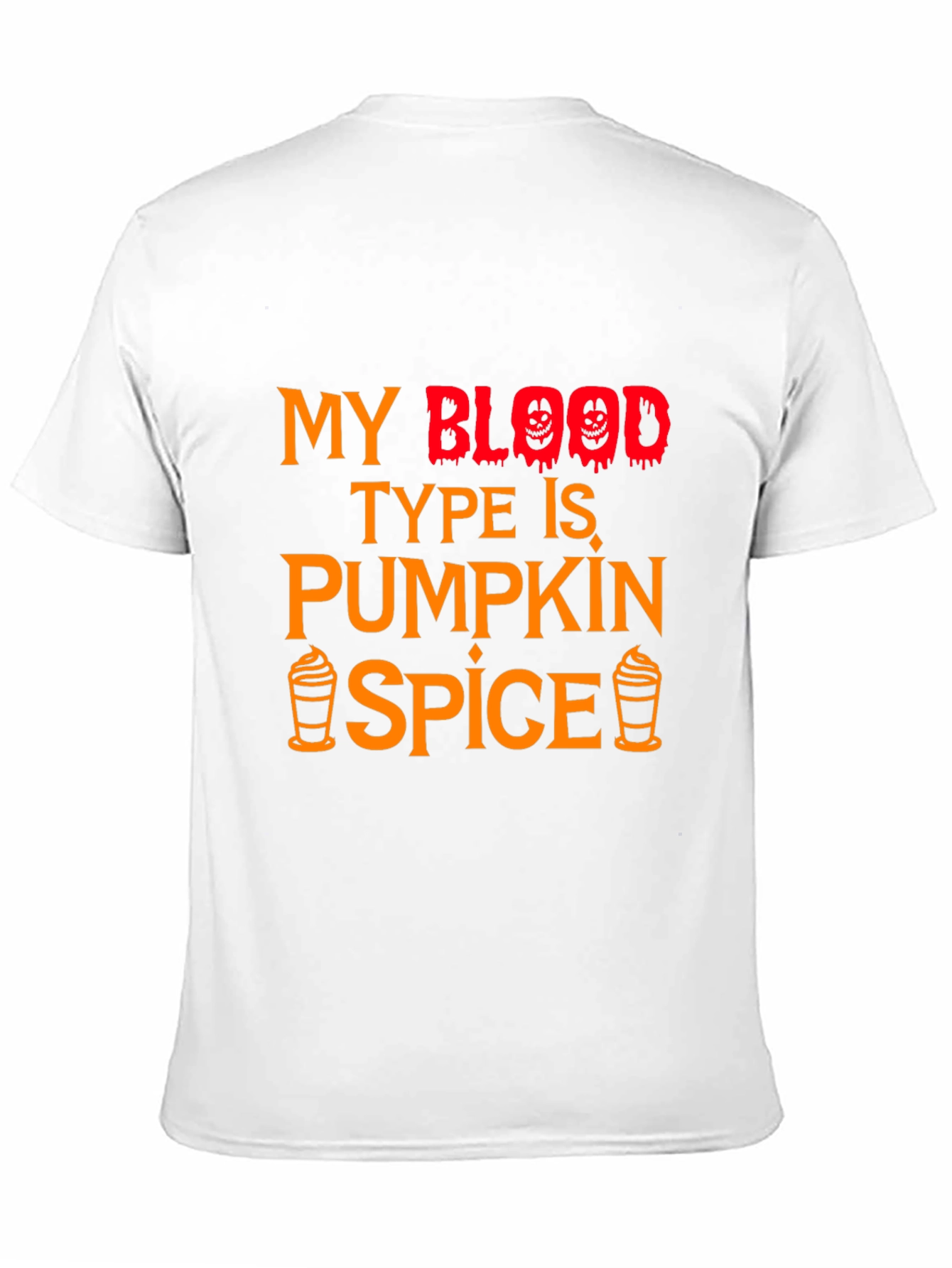 Black Pumpkin Spice Blood Type Halloween T-Shirt view 11