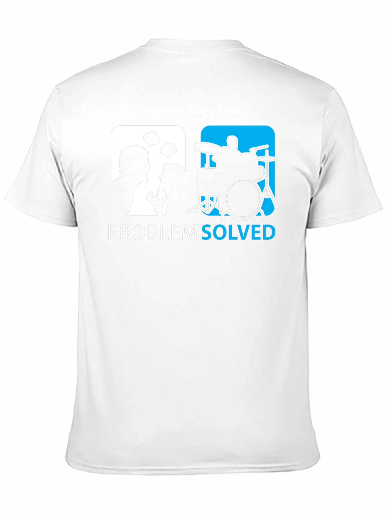 Black Problem Solved Drummer T-Shirt - Funny Music Tee view 11