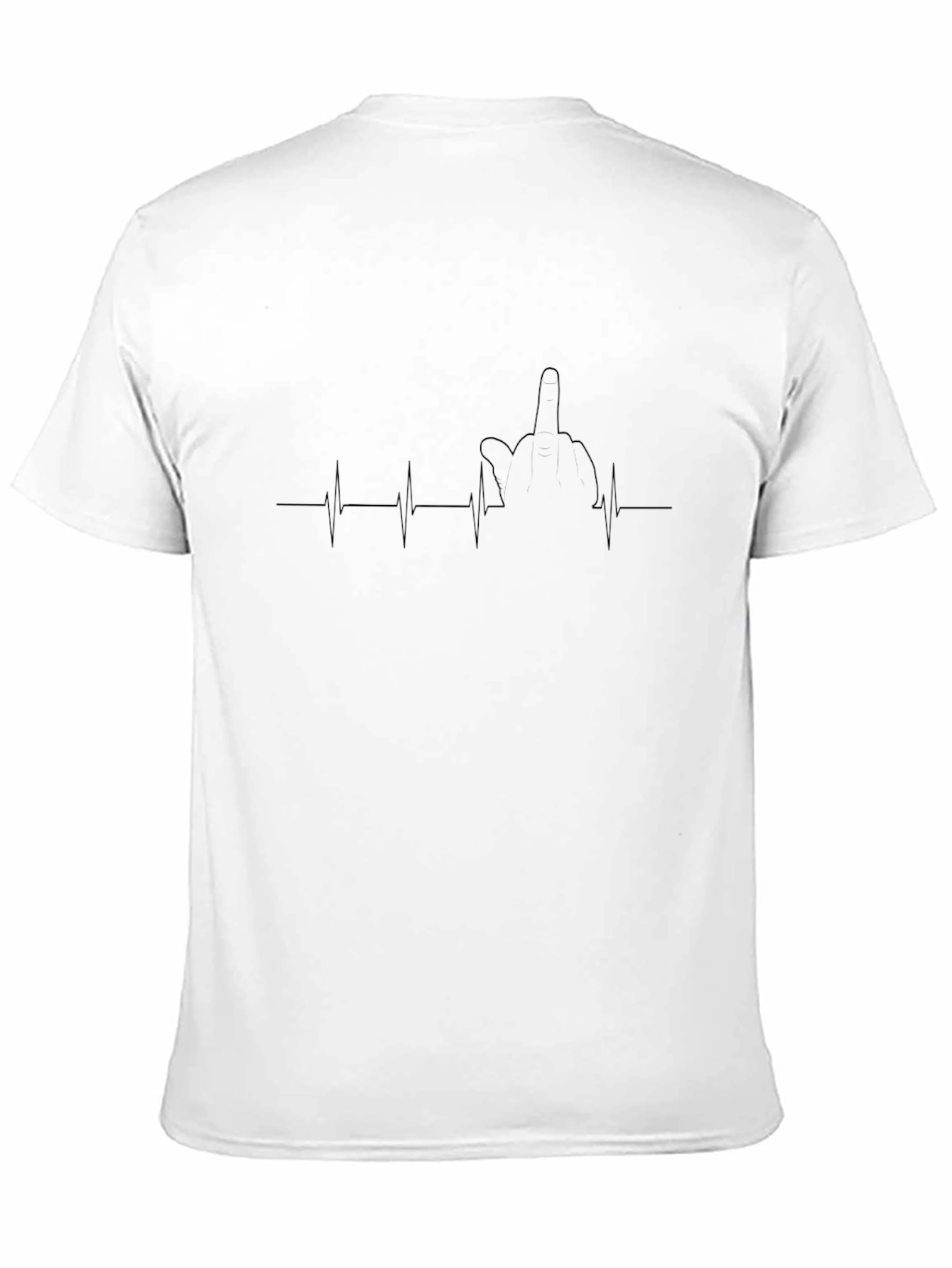 Black Middle Finger Heartbeat Graphic Tee - Unisex view 11