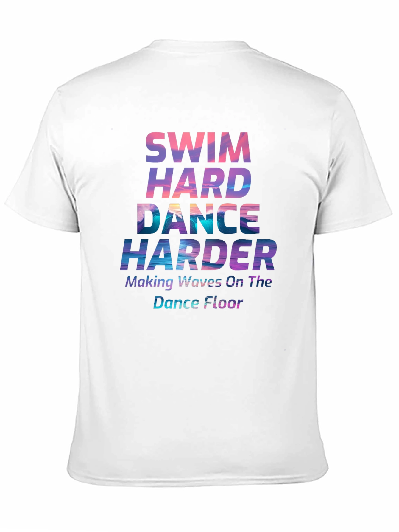 Black Swim Hard Dance Harder Graphic T-Shirt view 11