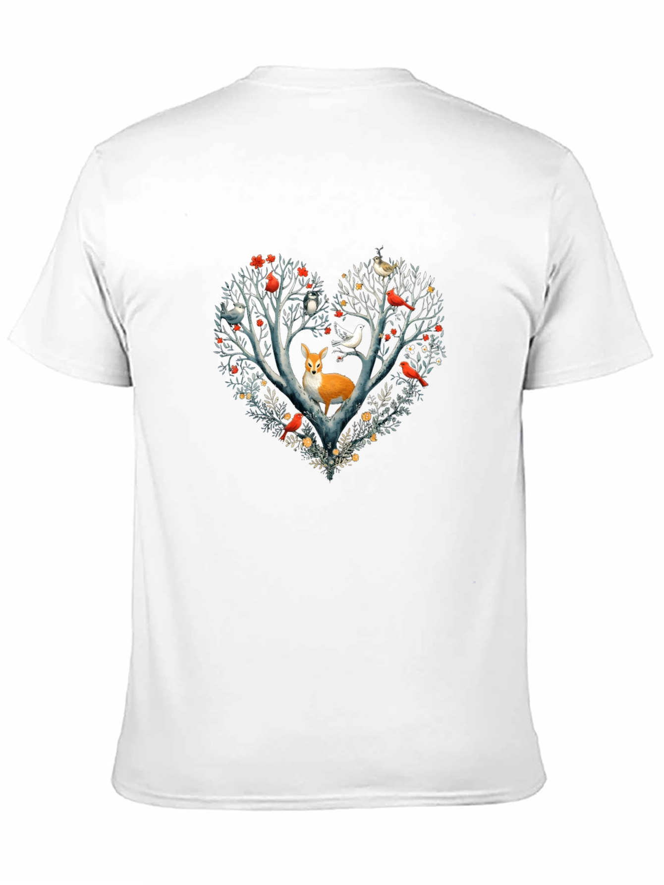 Black Fox & Bird Heart Tree Graphic Tee view 11