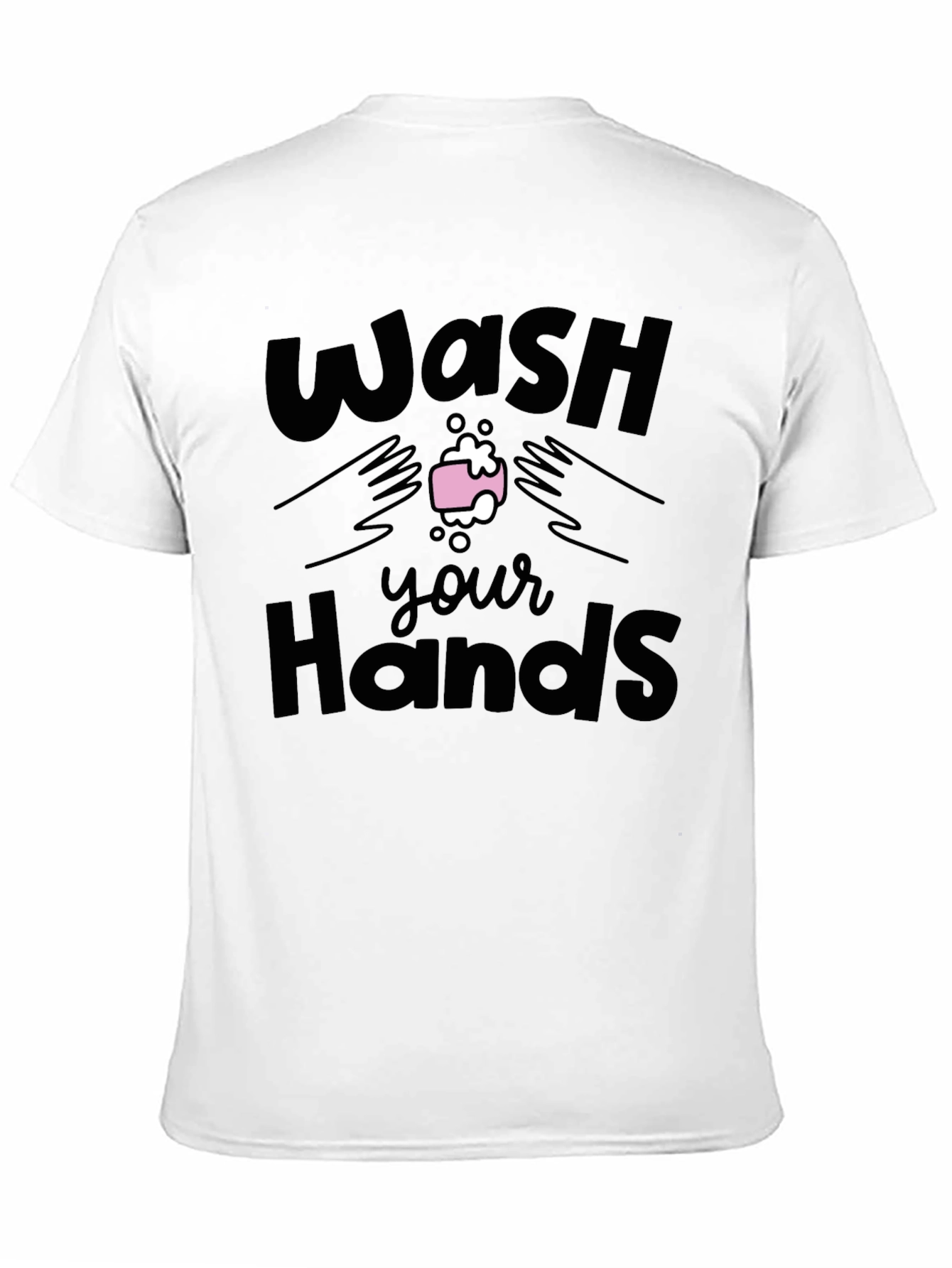 Black Wash Your Hands Graphic Tee - Black view 11