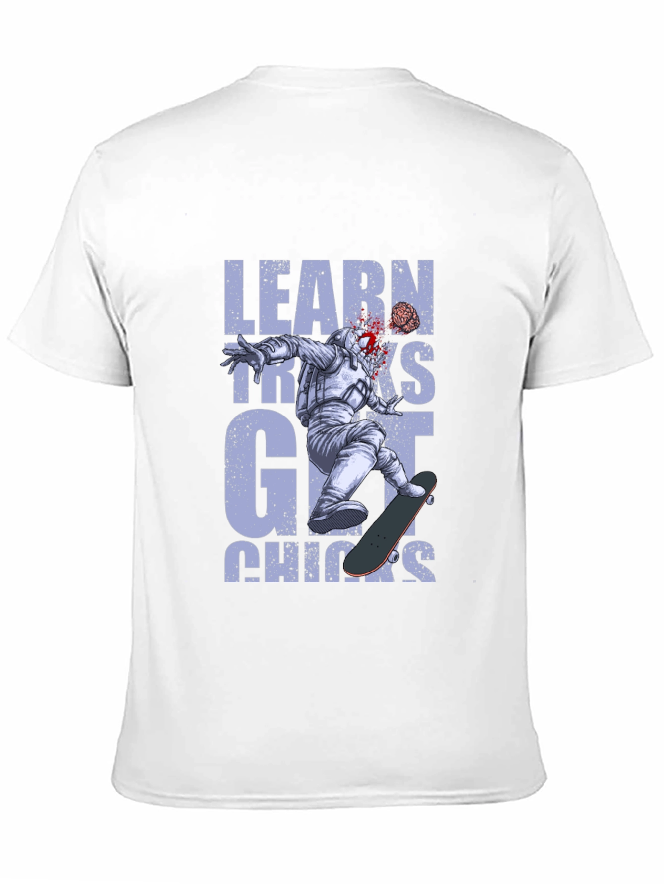 Black Learn Tricks Get Chicks Graphic Tee - Astronaut Skateboard view 11