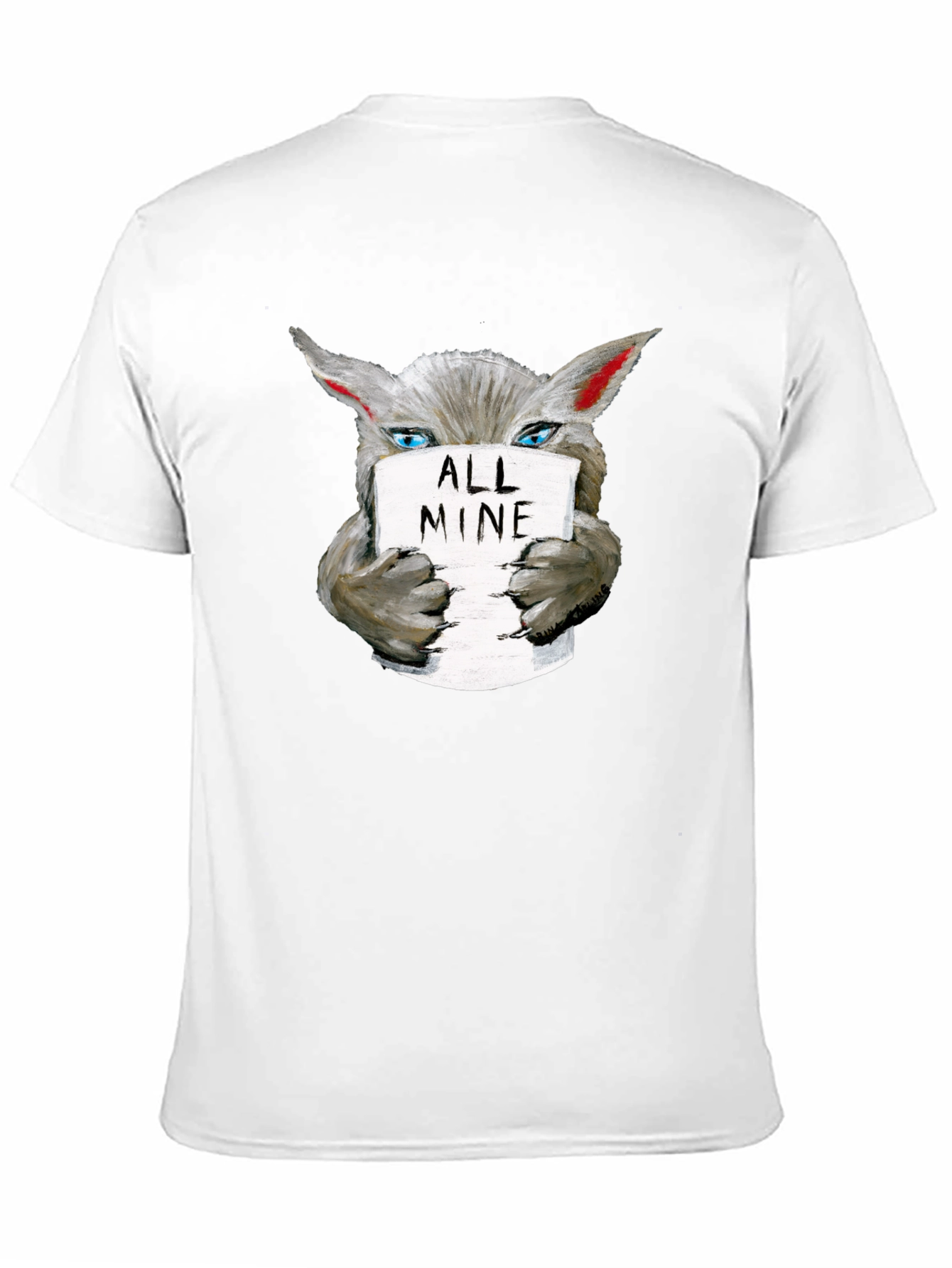 Black All Mine Wolf Graphic Tee - Trendy Crew Neck T-Shirt view 11