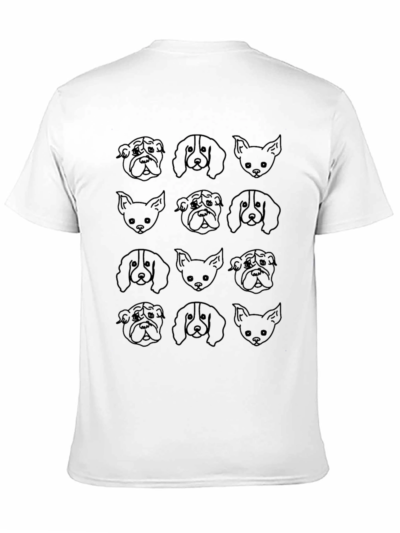 Black Dog Breed Outline T-Shirt - Unisex Black Tee view 11