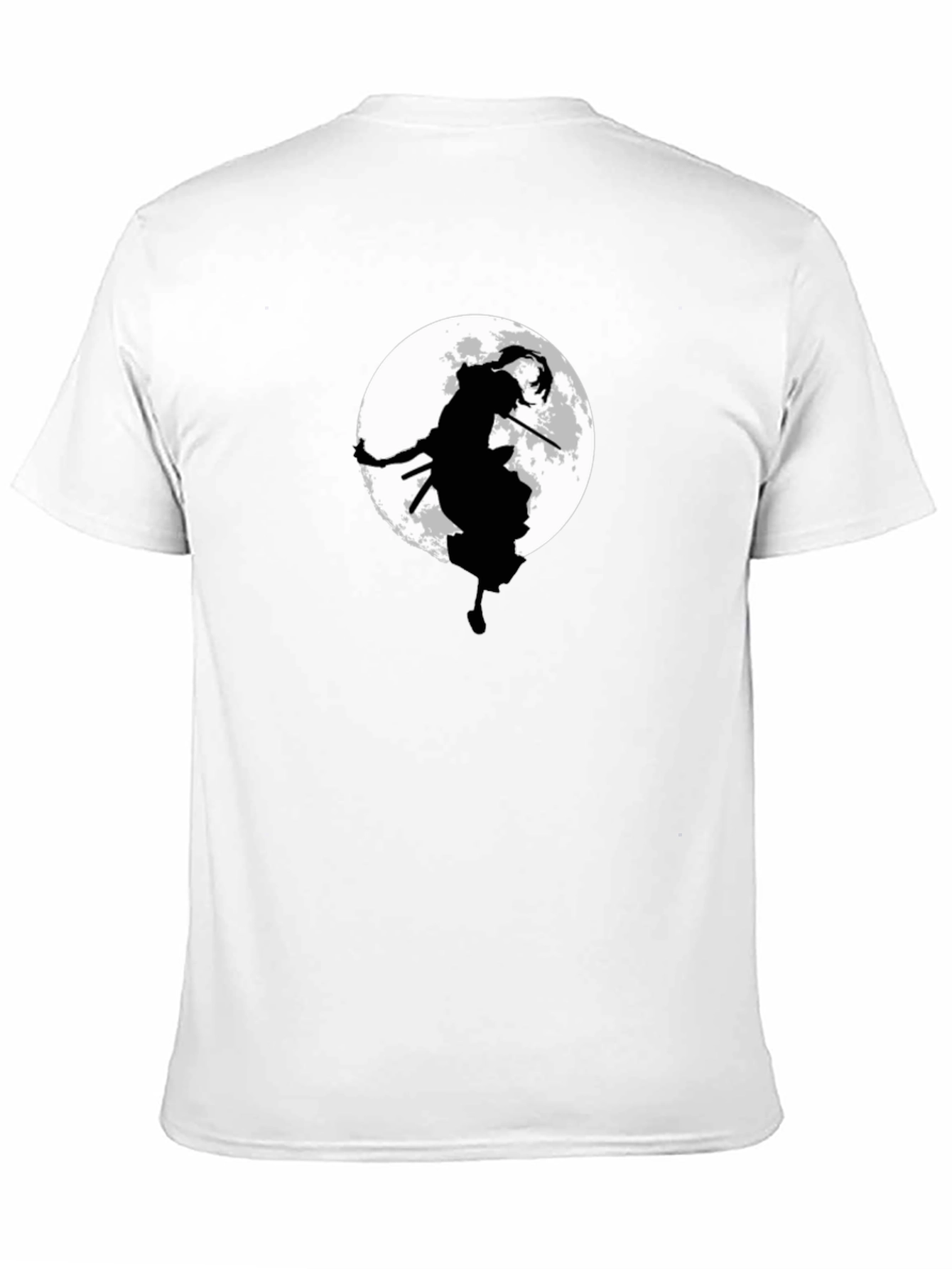 Black Samurai Moon Graphic Tee - Black Cotton Blend view 11
