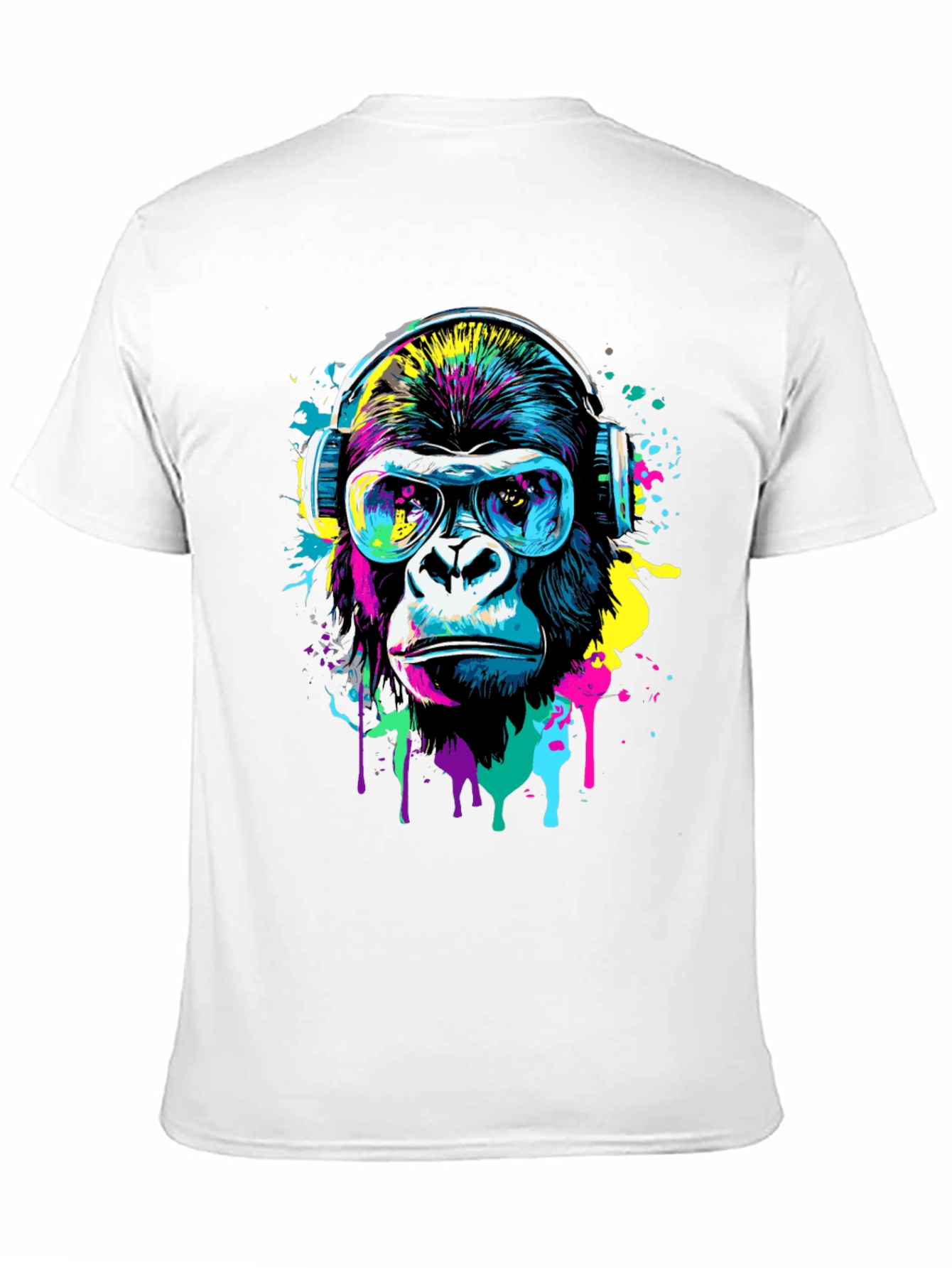Black Cool Gorilla Graphic Tee - Funky Animal Print Shirt view 11
