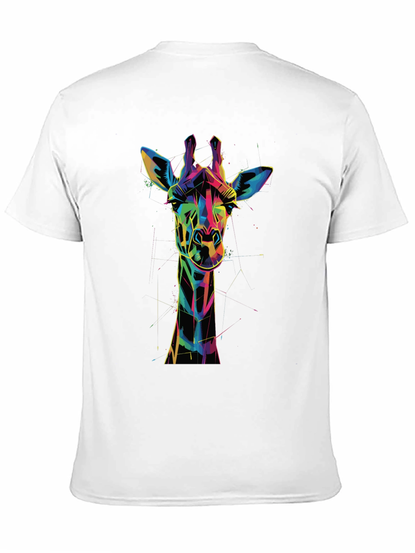 Black Geometric Giraffe Graphic Tee view 11