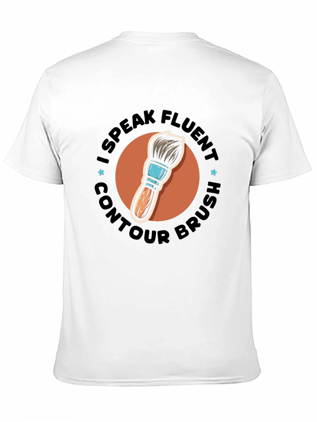 Black I Speak Fluent Contour Brush Black Tee view 11