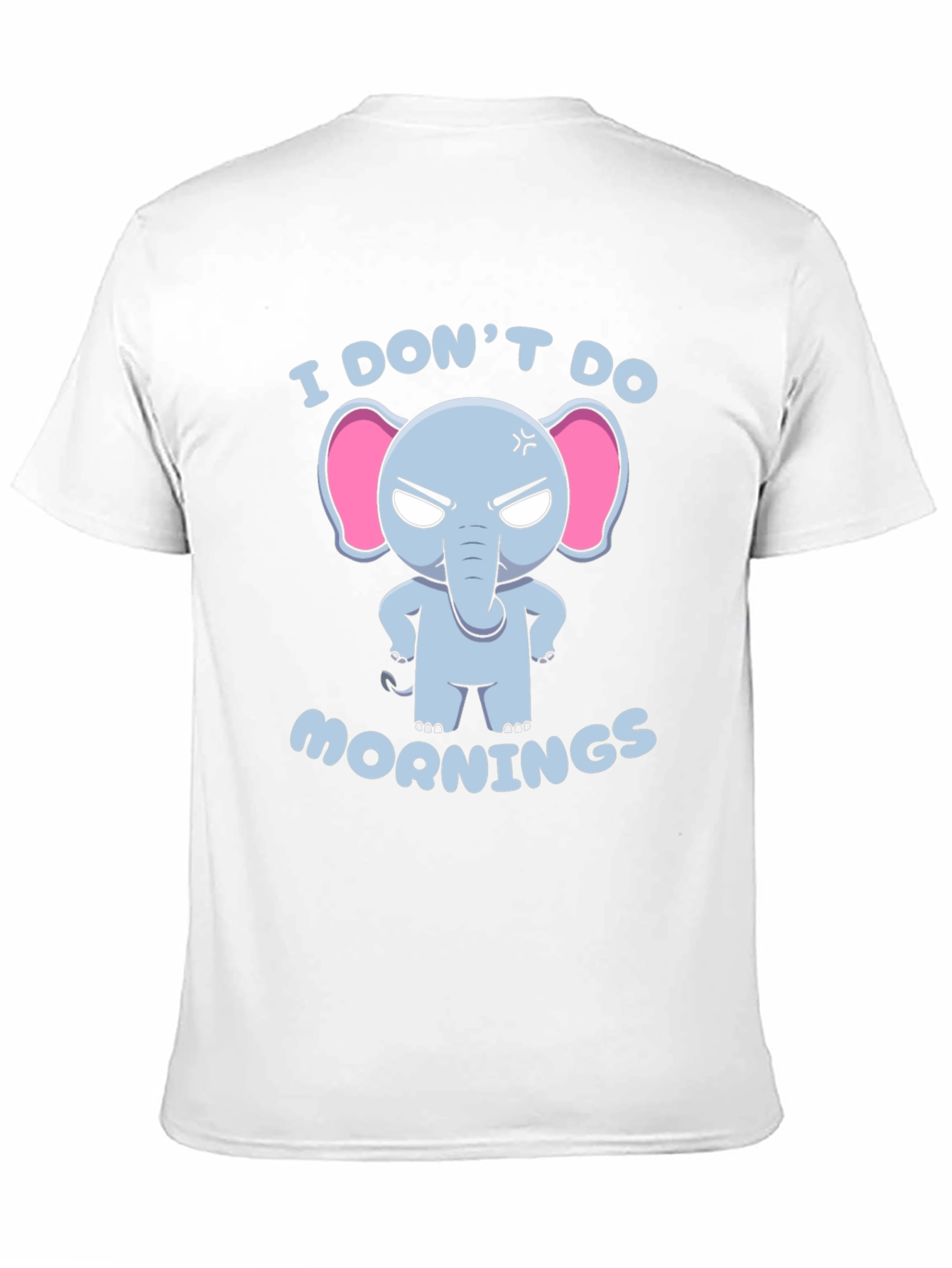 Black Funny Elephant Graphic T-Shirt - I Don't Do Mornings view 11