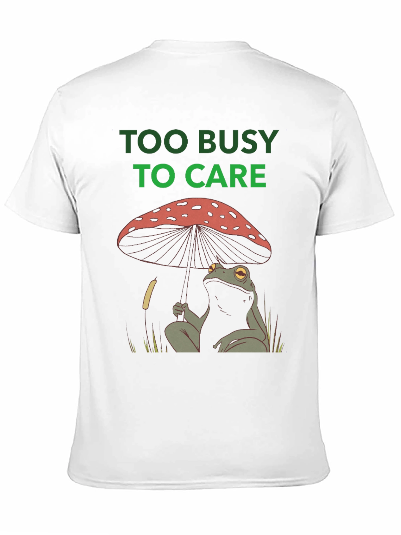 Black Too Busy to Care Frog Mushroom Graphic Tee view 11