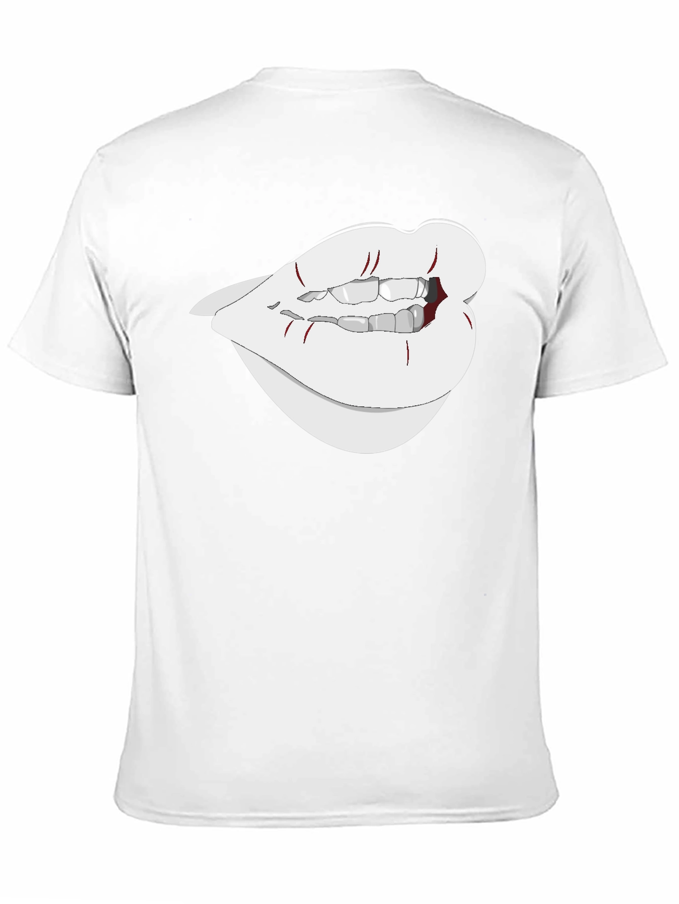 Black Graphic Lips Tee - Black Cotton Blend view 11